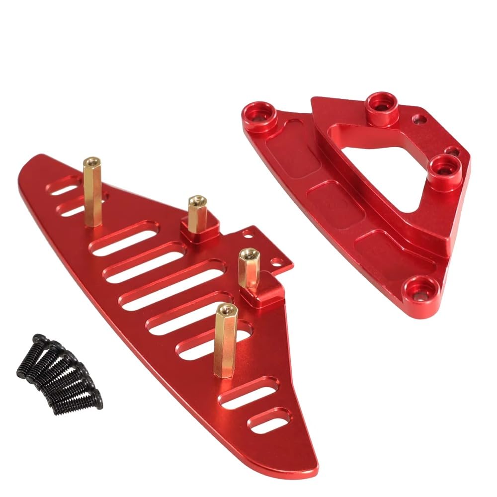 RWLZLB 14100 Front RC Car Bumper, Aluminum, Red, Upgrade Accessory for MJX Hyper Go 14301 14302 14303 1/14 RC Car