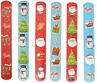 Lizzy Christmas Reusable Snap Band | Slap Bracelets Band Wristband For Xmas Party Favours Bag Fillers