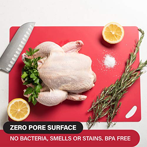 Bellemain Extra Thick Flexible Plastic Cutting Board Mats Non-Skid With Food Color Codes (Set Of 4) (15"X11") #TOP3