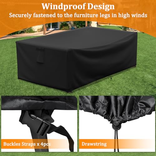 STARTWO Patio Furniture Covers Waterproof for Coffee Table Cover, Heavy Duty Durable Rectangular Outdoor Table Cover Fits up to 48L x 28Wx 13H inches, Black by STARTWO - Image 4