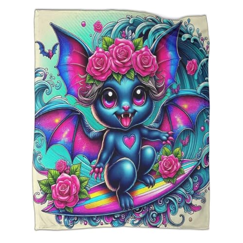 Couverture de lit chauve-souris microfile chaude jeté canapé - 3