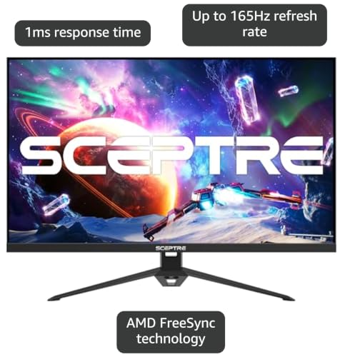 Image of Sceptre 27-inch IPS Gaming Monitor 180Hz HDMI DisplayPort 99% sRGB AMD FreeSync FPS RTS Build-in Speakers Machine Black 2025 (E275B-FPT Series)