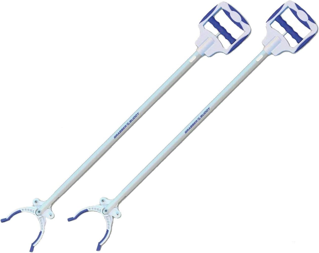 Reacher with Dual Powerful Magnets, Ergonomic Angle Adjustable Handle & Rubber Grip Tips Pick Up Tool 48" - 2 Pack