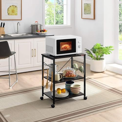 image for Mr IRONSTONE Kitchen Stand Microwave Cart 23.7'' for Small Space, Coff