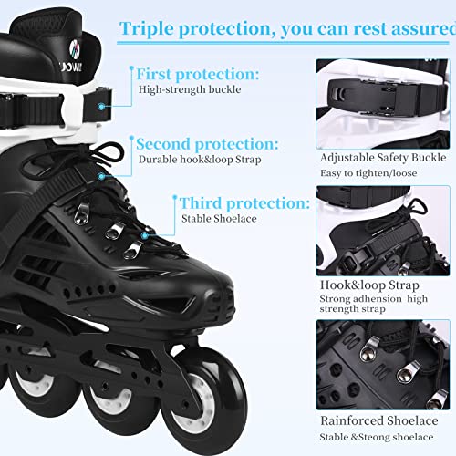 Roller Blades,Inline Skates For Man,Women Fitness Rollerblades Outdoor,Speed Racing Roller Skates,For Adult,Beginners,Unisex,White,Men9/Women9.5 #TOP2