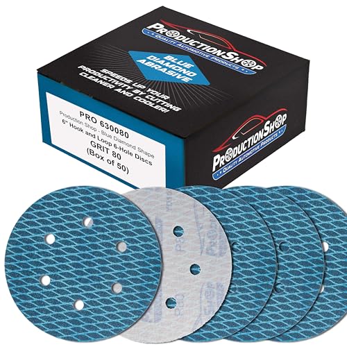 ProductionShop Premium 80 Grit 6" Rhombus Diamond Shape Blue Sanding Discs
