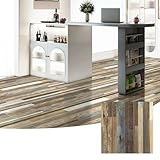 LONGKING 30-Pack 12×12in Vinyl Flooring Tiles - Effortless Peel and Stick Floor Tiles for Kitchen, Dining Room, Bedrooms, 30 Sq. Ft (Brown Segment)