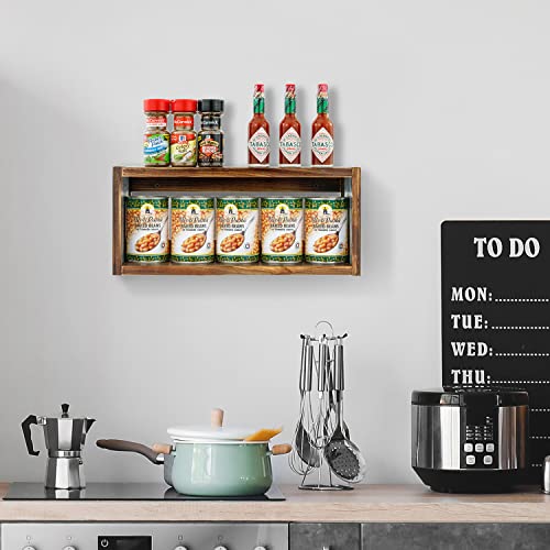 Mygift Solid Burnt Wood Wall Mounted Display Shelves With Corrugated Galvanized Metal And X Design, Floating Shadow Box Cube Shelf #TOP3