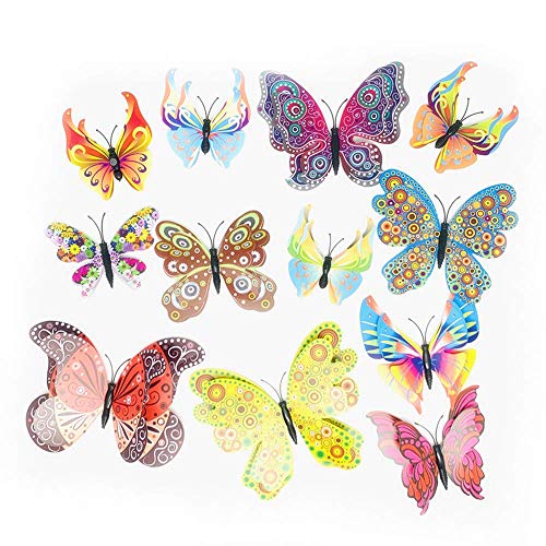 12Pcs Pvc 3D Butterfly Fridge Magnets Refrigerator Magnets Wall Stickers With Magnet For Wall Decor Art Decor Crafts Home Party Decoration #TOP1