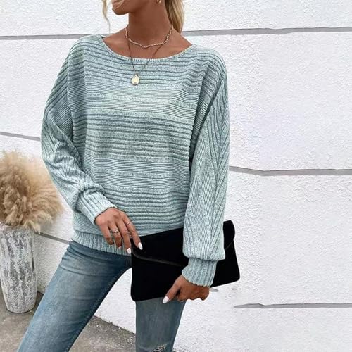 Women's Soft Solid Batwing, Inauguratei Women's Soft Solid Batwing Sleeve Pullover Long Sleeve Top, Tunic Pullover Sweaters3