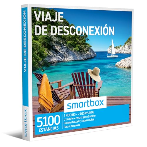 Smartbox Caixa de presente viagem de desconexão, ideia de presente para namoradas, 1 noite com pequeno-almoço e jantar ou acesso a spa para 2 pessoas