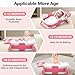 Collapsible Baby Bathtub for Newborn, Foldable Baby Bath Tub with Thermometer & Soft Floating Cushion & Drain Hole, Portable Travel Infant Bath Tubs for Newborns to Toddler 0-36 Months Girl, Pink