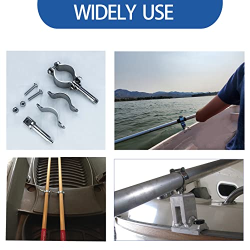 image for smartmarine 2X 316 Stainless Steel Clamp on Oarlocks or Rowlocks,Boat 