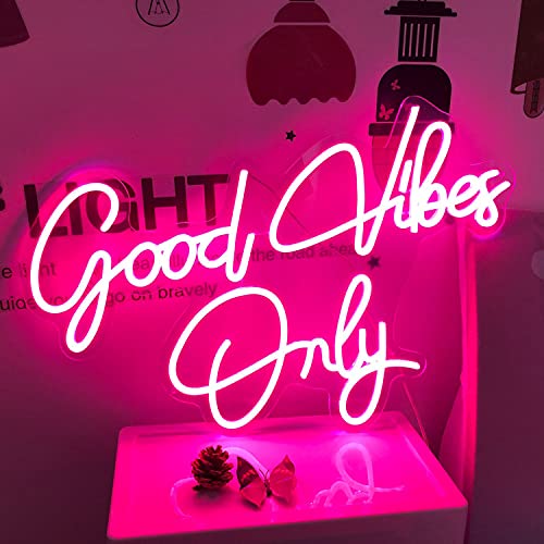 Good Vibes Only Neon Sign Light Wall Art Gifts,Neon Sign Wall Art,Neon Sign Wall Decorations Bar Pub Club Rave Apartment Home Decor Party Christmas Decor