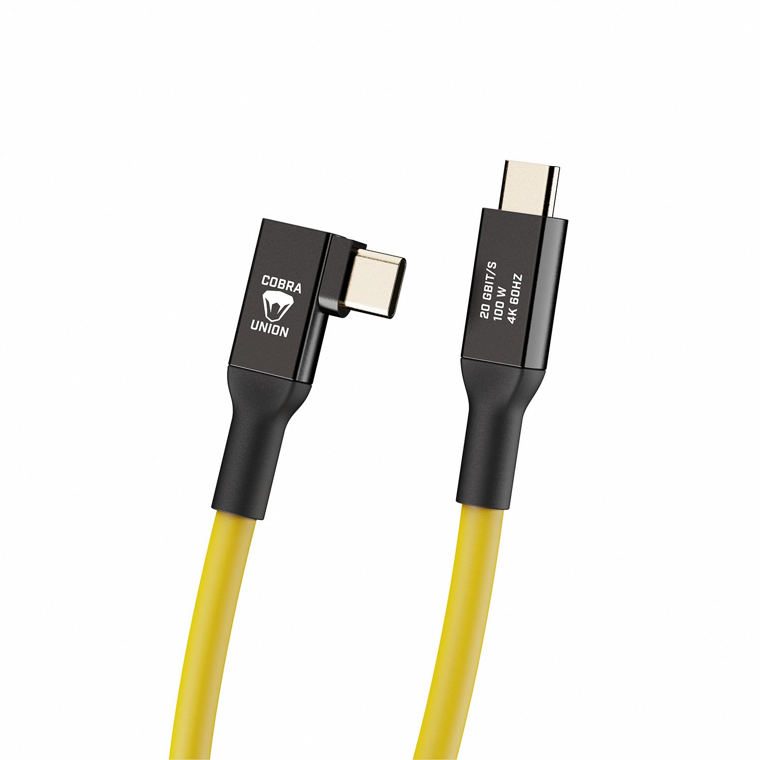 USB-C auf USB-C Kabel 90°, 5m, Gelb