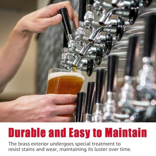 MRbrew Beer Faucet, Stainless Steel Core Draft Beer Tap Commercial Kegerator Faucet for Beer Dispenser with Beer Tap Handle & Tap Plug, No Leaks Beer Keg Tap fit Home Bar Homebrew Beer Tower - Thumbnail 6