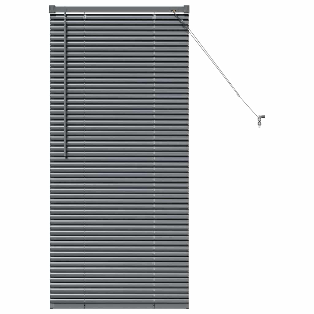 vidaXL Venetian Blinds Manual Dark Grey 130 x 65 cm Aluminium, Modern Rectangular Aluminum Blinds, Adjustable Indoor Window Treatments, Light Control Privacy for Home Decor, Office