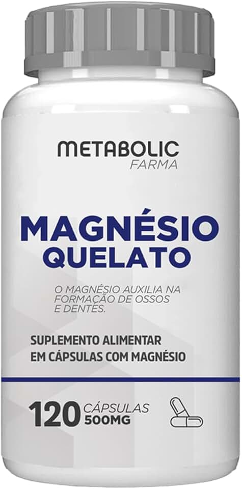 Magnésio Quelato Bisglicinato puro 500mg 120 cápsulas - metabolic