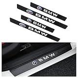 4 Pack Door Sill Guards, Carbon Fiber Leather Door Entry Guards Self Adhesive for BMW Door Sill Scuf