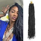 8 Pack Pre-Looped Micro Locs Super Lightweight Mini Fuax Locs Crochet Hair Sisterlocks Synthetic braids Dreadlock Extensions (1B#, 18 Inch)