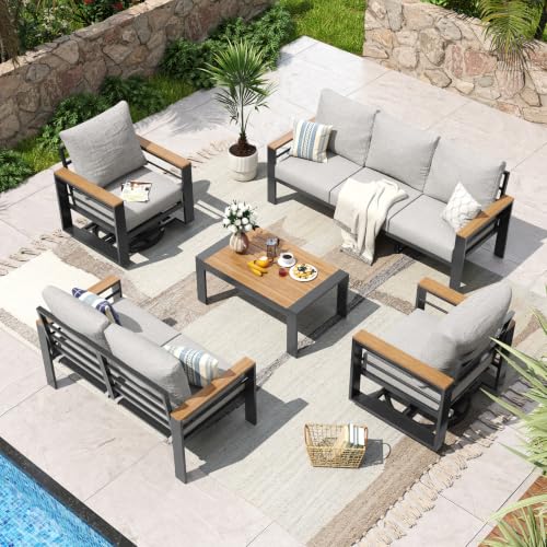 Aoxun 7-Seater Aluminum Patio Furniture Set