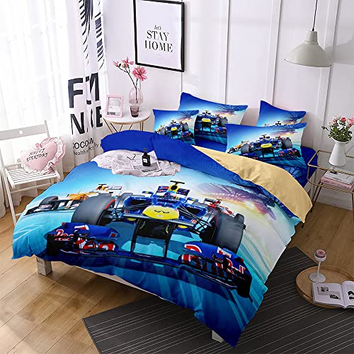 WMZ-SC Parure de lit Formule 1 en microfibre avec housse de couette et taies d'oreiller avec fermeture éclair Easy Care (A-1, 220 x 240 cm + 50 x 75 cm) Cover