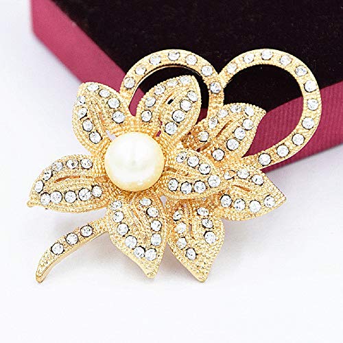 Wcysin Sunflower Brooch Pins for Women Bouquet Flower Wedding Created Crystal Brooch