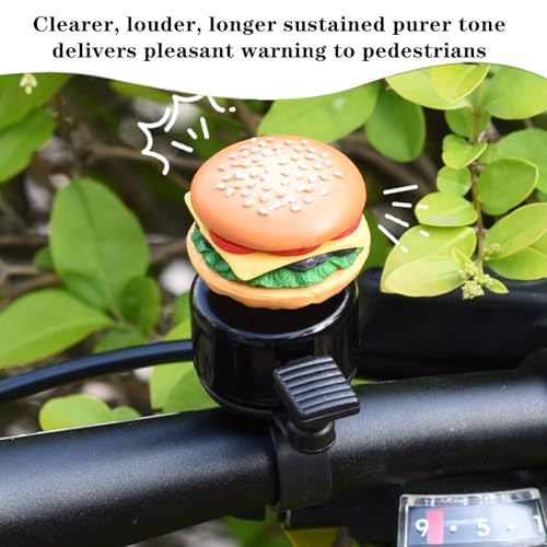 JLEivvi 1 PCS Burger Bike Bell Creative Cartoon Bicycle Bell Cycling Bike Handlebar Bell Scooter Bell For Handlebars - Image 5