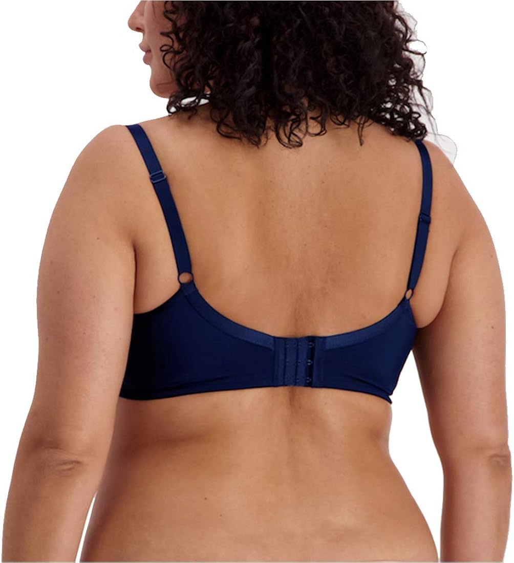 MIERSIDE Women's Plus Size Satin Embroidery Unpadded Bra Underwire(34DDD,  Blue) at Amazon Women's Clothing store