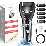 Electric Foot Callus Remover with 6 Rollers,4400 RPM 2 Speeds Professional Electronic Foot File Pedi