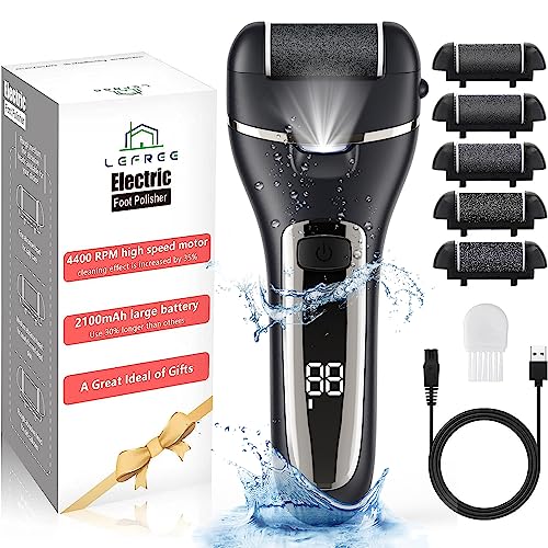 Electric Foot Callus Remover With 6 Rollers,4400 Rpm 2 Speeds Professional Electronic Foot File Pedicure Tools For Dead, Hard Cracked Dry Skin Ideal Gift(Black) #TOP17