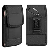 Kakulan Heavy Duty Nylon Phone Holster with Belt Clip, Fits iPhone 17/16/15/14 Pro Max & Samsung Galaxy S25+/S24+/S23+, Case-Friendly Rugged Cell Phone Pouch for Men