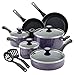 Paula Deen Riverbend Aluminum Nonstick Cookware Set, 12-Piece, Lavender Speckle