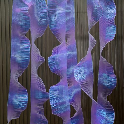 25 Yard Halloween Iridescent Ribbon Jellyfish Umbrella DIY,Purple