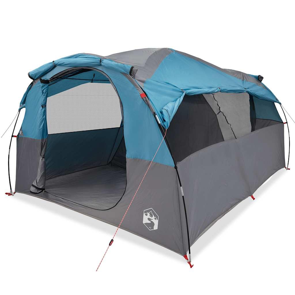 Tunnelzelt für 6 Personen, Großes Familienzelt mit 2 Schlafkabinen, Stabiles Campingzelt für Outdoor-Abenteuer, Gestell aus Glasfaser, Grün, 564 x 260 x 185 cm