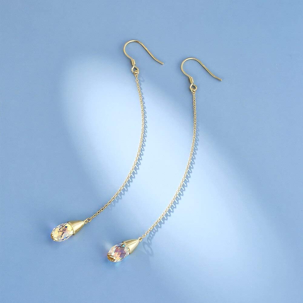Boucles d'oreilles gouttes d'eau légères en cristal super anti-taches - 5