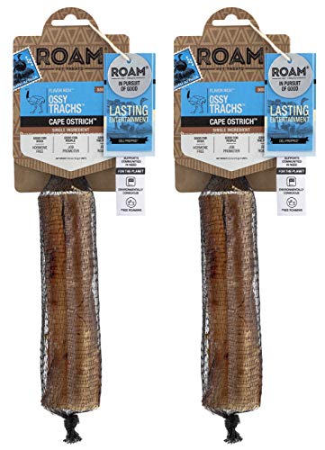 ROAM Pet Treats Ostrich Bone for Dogs Pack of 2 for Medium and Large Dogs Long Lasting Dog Trachea Chews