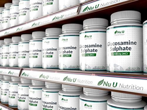 Glucosamine Sulphate 1500 mg 2KCl, 365 Tablets (1 Year Supply) | High Strength Glucosamine Tablets 2KCl | Made in The UK by Nu U Nutrition