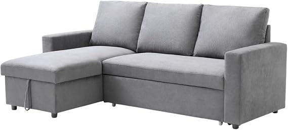Sofa Bed with Reversible Chaise Longue and Ivy Storage