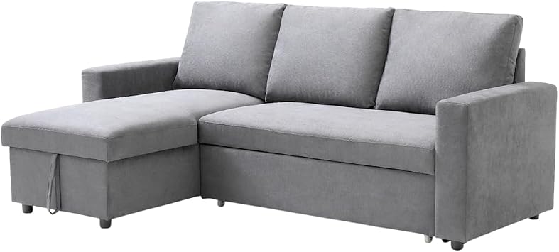 Sofa Bed with Reversible Chaise Longue and Ivy Storage