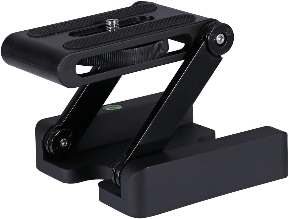 Abaodam Foldable Z Type Camera Platform Plate with 1/4 and 3/8 Screw Holes Portable Black Plastic Camera Tripod Mount Compatible with Smartphone for Outdoor and Home Use
