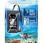 [Fits Up to 8.5"] 6 Pack Multicolor Waterproof Phone Pouch, Cell Phone Case Dry Bag,Protection Level: IP68,Beach Cruise for iPhone,Samsung,and More,Lanyard Included,Black,Blue,Pink,Orange,Yellow,Green - Image 3