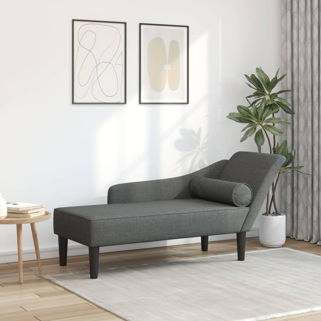 vidaXL Sofá diván con Cojines Tela Gris Oscuro
