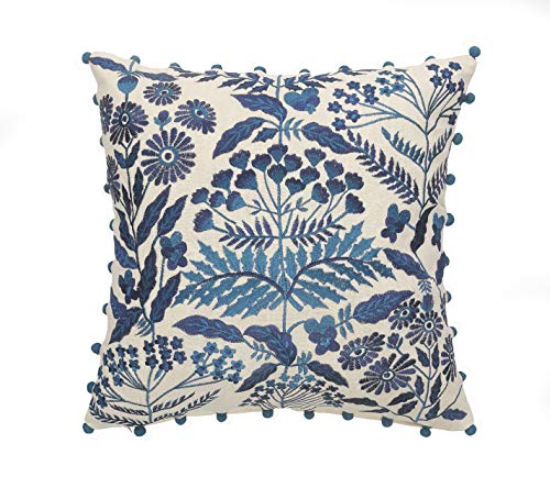 LR Home Bohemian Floral Navy and Off-White Throw Pillow #TOP13