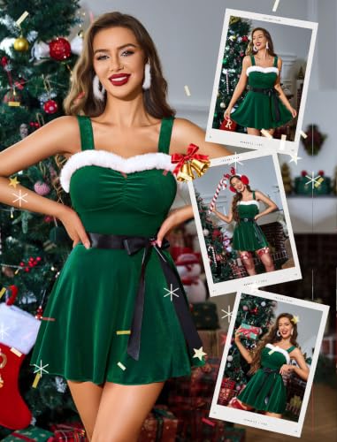 Avidlove Christmas Lingerie Sexy Santa Dress Velvet Xmas Babydoll Outfits - image 5