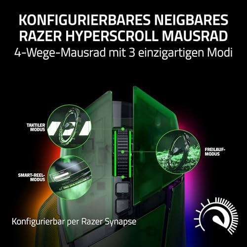 Razer Basilisk V3 Pro 35K Phantom Green Edition - Anpassbare kabellose ergonomische RGB-Gaming-Maus - optischer 35K DPI Sensor… – Ansicht 2