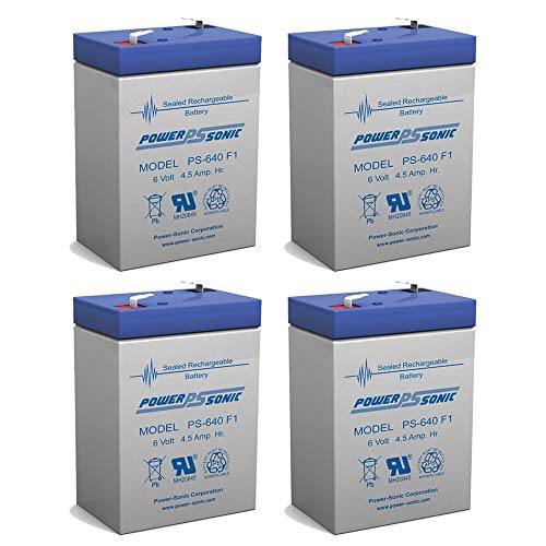 Power Sonic PS-640 SLA Battery 6v 4.5AH F1 Terminal - 4 Pack by Power Sonic - Used condition - US$28.62