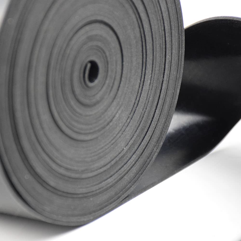 DOBTIM Solid Rubber Strips Neoprene Rubber Weather Stripping for Garage Door Seals Under Bottom,Top, Sides, Not Include Sealant/Adhesive (W:2 in x T: 1/16 in x L: 25 Ft)