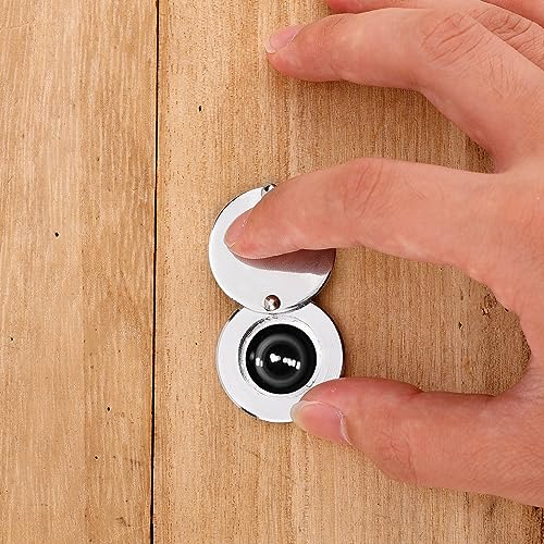 Türspion Abdeckung, Türlochabdeckung mit Selbstklebendem Installationswerkzeug Door Peephole Cover für Zuhause Hotel Schlafsaal Büro Gucklochschutz (Silber)