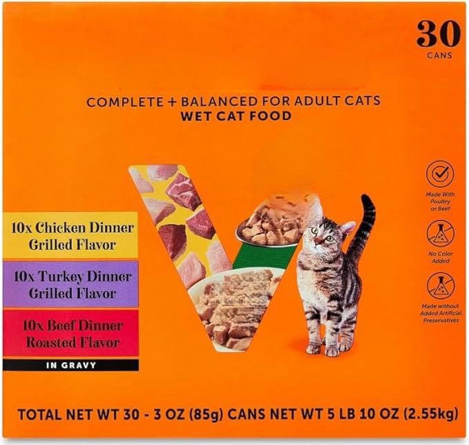 Vibrant Life Variety Pack Grilled & Roasted Flavor in Gravy Wet Cat Food 3 oz Cans 30 Count